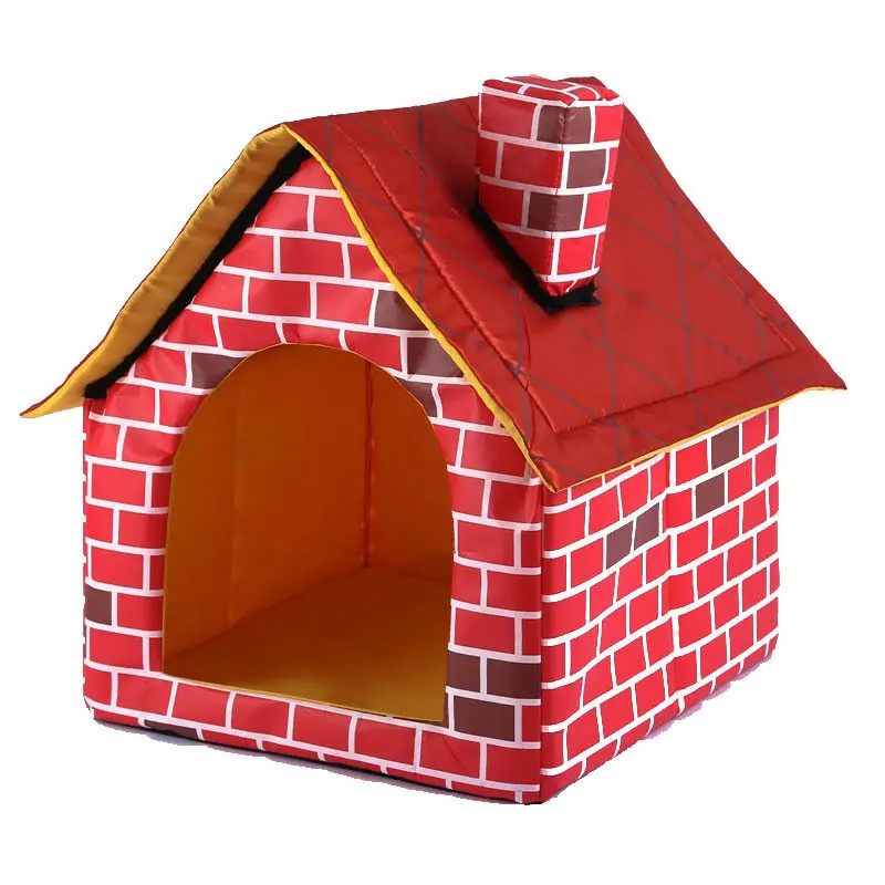 Faltbares Haustierhäuschen im Brick-Design