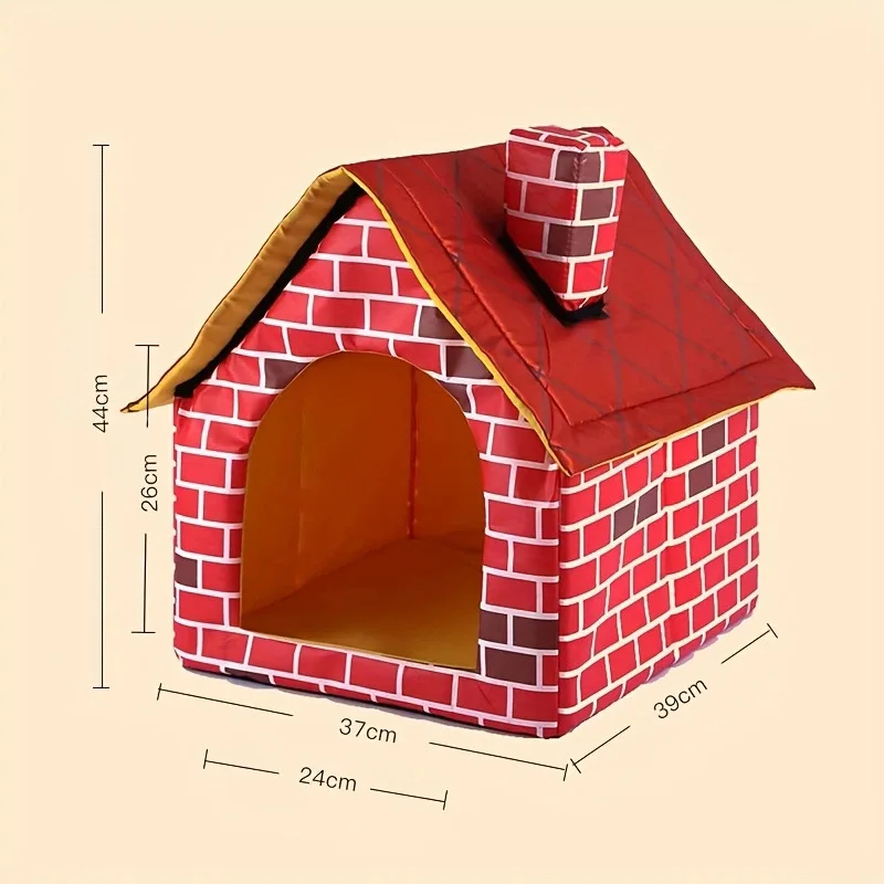 Faltbares Haustierhäuschen im Brick-Design