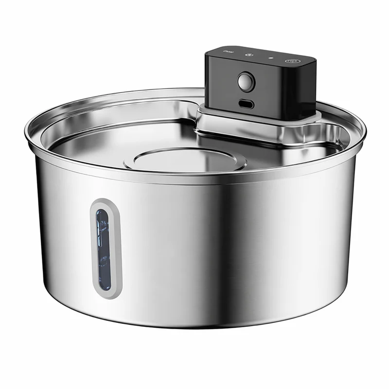 Kabelloser Edelstahl Trinkbrunnen 3,2 L mit 45 Tage Akku