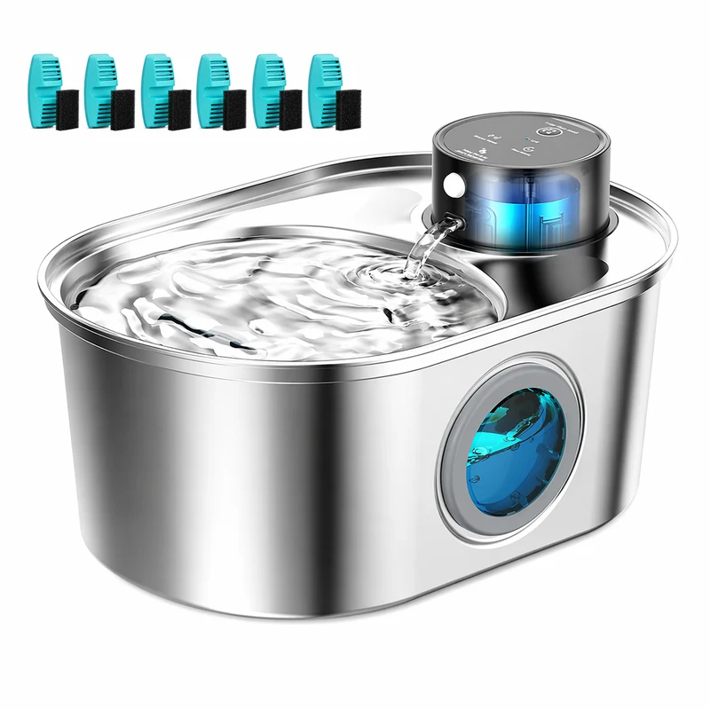 Kabelloser Edelstahl Trinkbrunnen 3,2 L mit 45 Tage Akku
