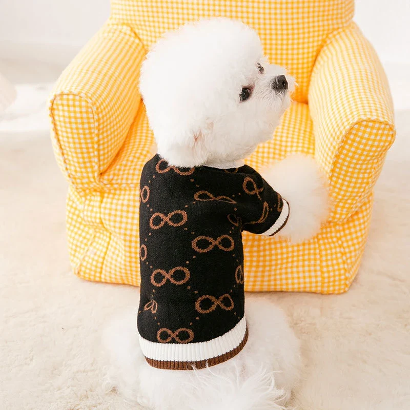 Hundecardigan aus Strick warm und gestreift