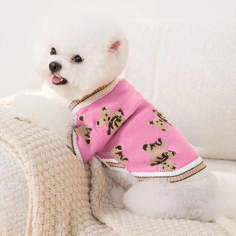 Hundecardigan aus Strick warm und gestreift