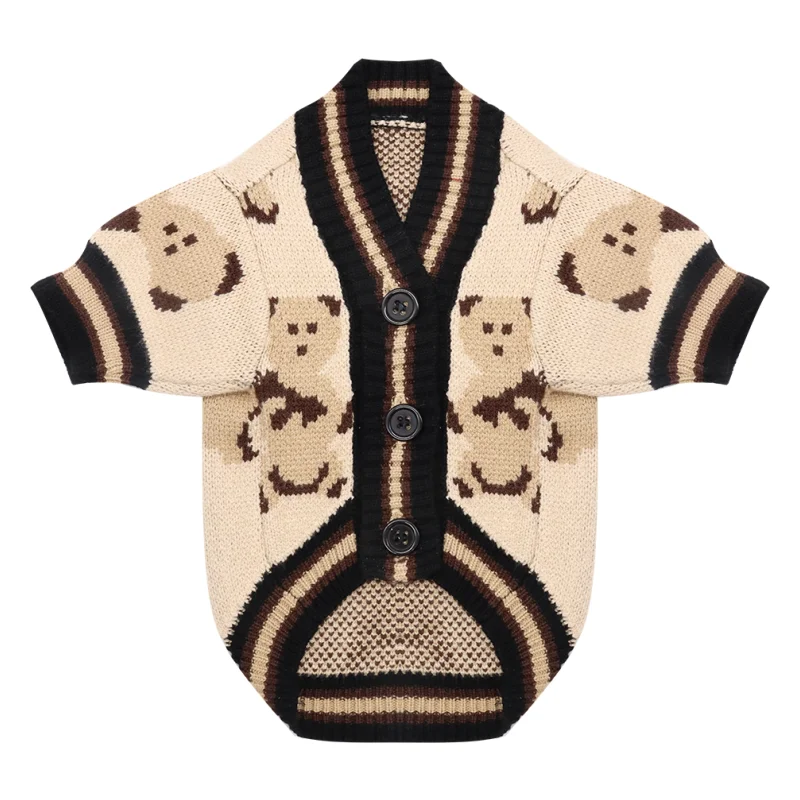 Hundecardigan aus Strick warm und gestreift