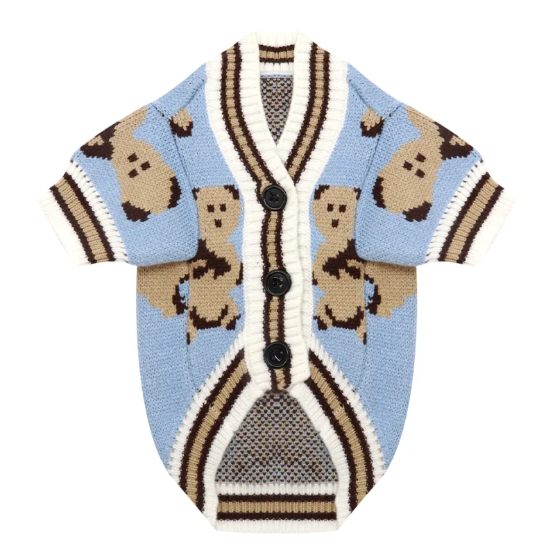 Hundecardigan aus Strick warm und gestreift