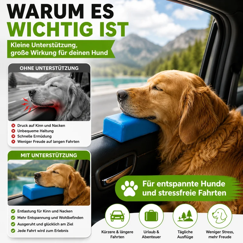 Auto Fensterpolster für Hunde – Weiche Kopfstütze