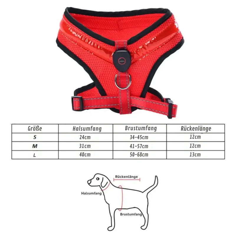 LED Hundegeschirr USB aufladbar & verstellbar