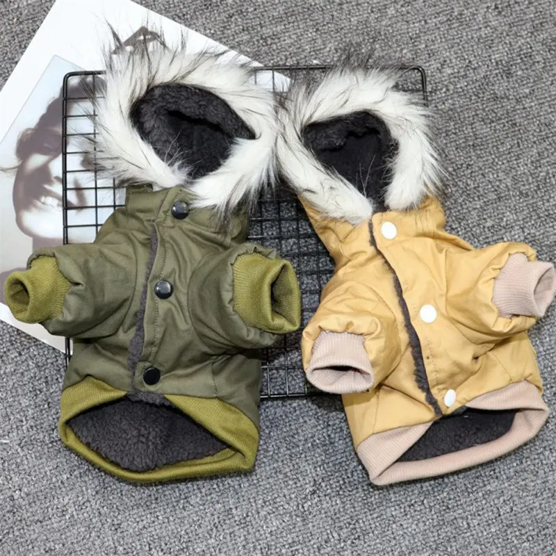 Hunde-Winterjacke mit Kapuze für kleine Hunde