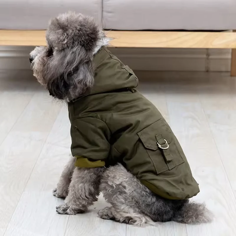 Hunde-Winterjacke mit Kapuze für kleine Hunde