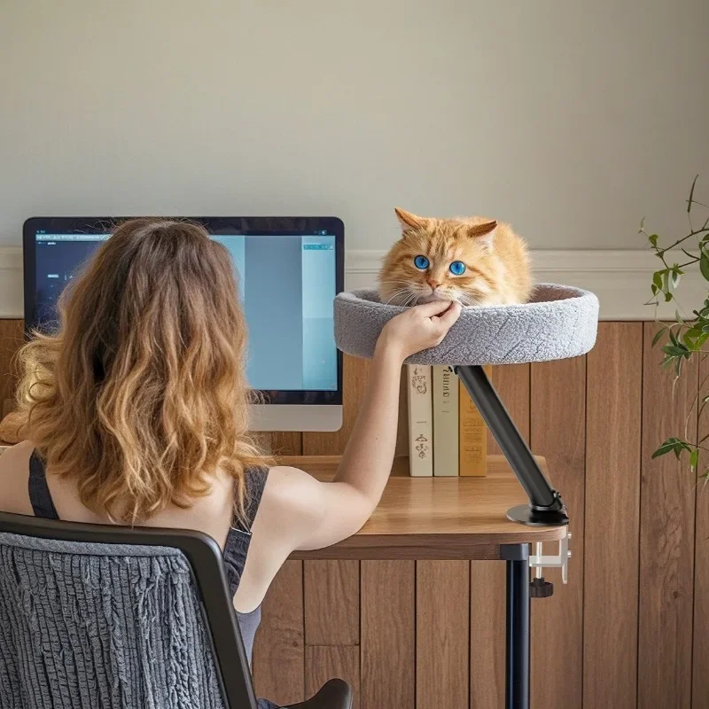 Schwebendes Katzenbett für den Schreibtisch mit 360° Drehung