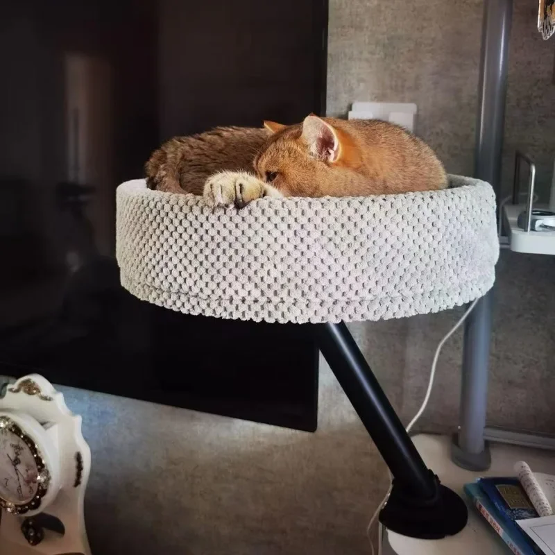 Schwebendes Katzenbett für den Schreibtisch mit 360° Drehung