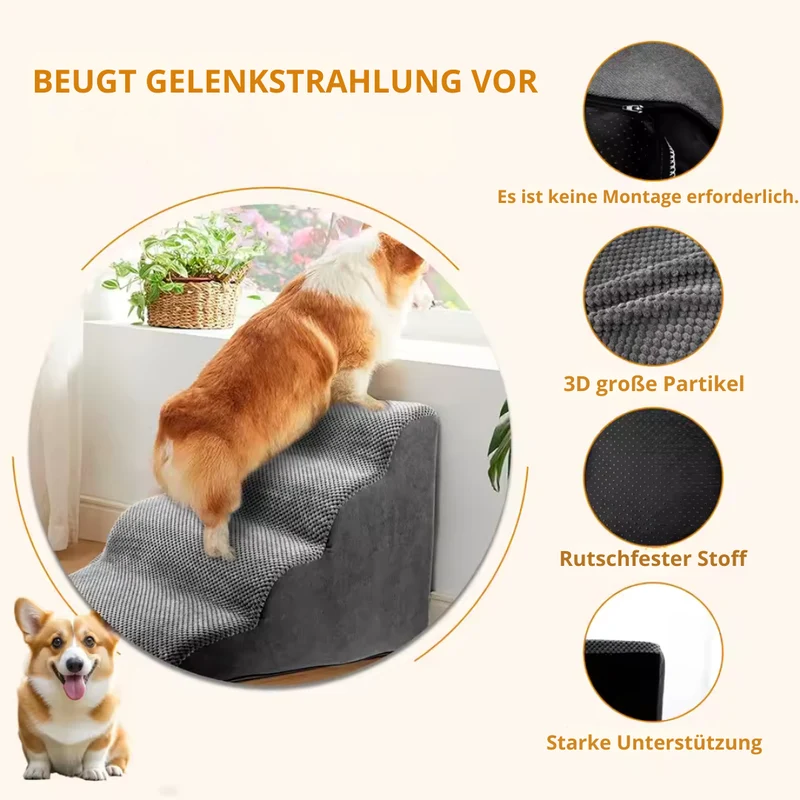 Rutschfeste Haustiertreppe für Sofa, Bett & Auto