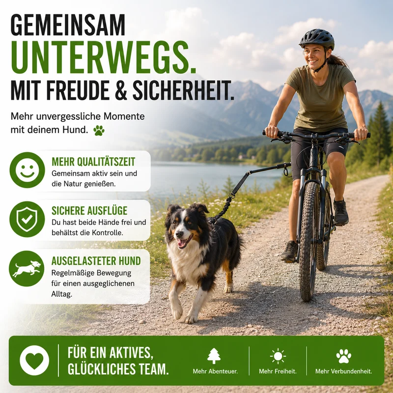 Fahrradleine für Hunde mit Abstandshalter & Stoßdämpfung