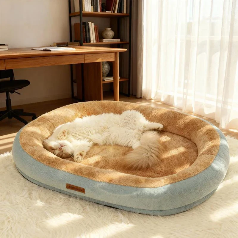Ovales Plüschbett für Hunde & Katzen