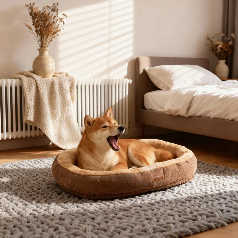 Ovales Plüschbett für Hunde & Katzen