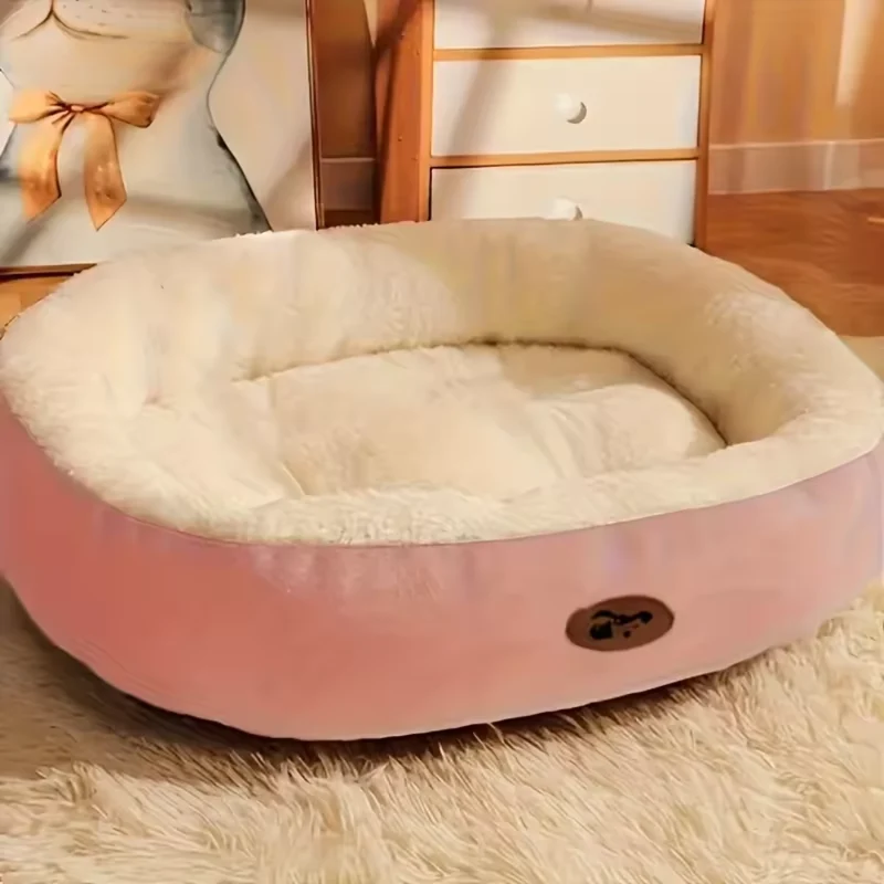 Ovales Plüschbett für Hunde & Katzen