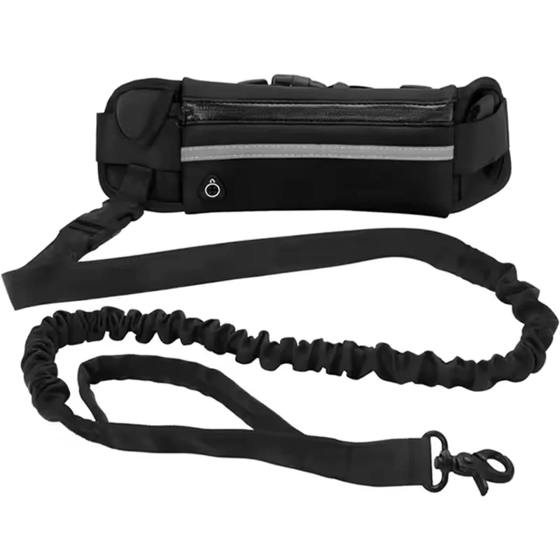 Freihand Hundeleine mit Bauchtasche & Bungee-Leine