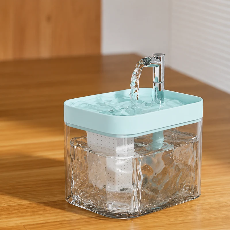 Leiser Katzen Trinkbrunnen mit Filter 1,5L