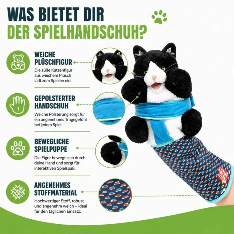 Interaktiver Katzen-Spielhandschuh