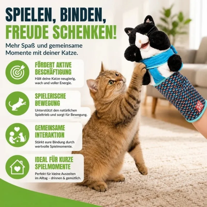 Interaktiver Katzen-Spielhandschuh