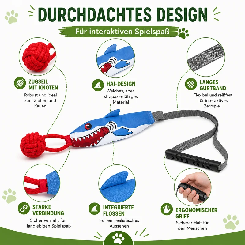 HaiZug Hundespielzeug mit Zugseil