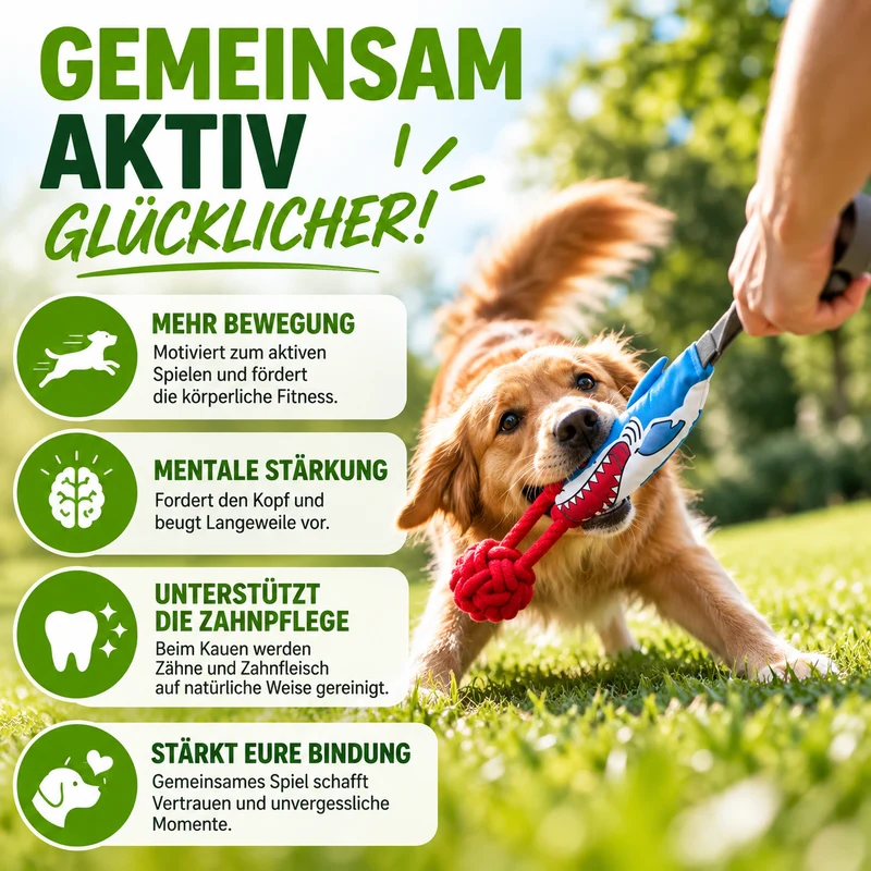 HaiZug Hundespielzeug mit Zugseil