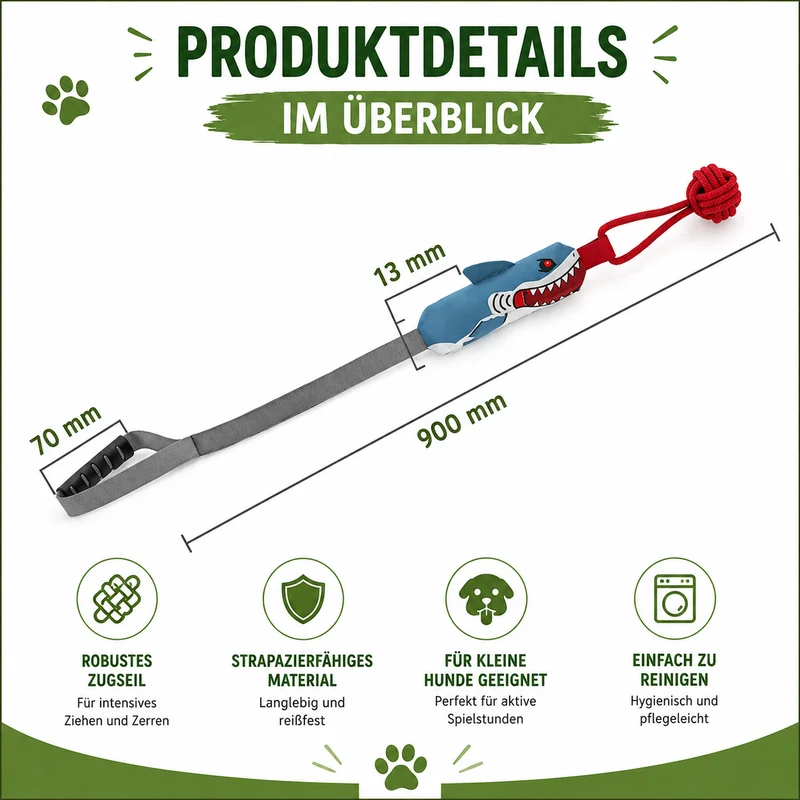 HaiZug Hundespielzeug mit Zugseil