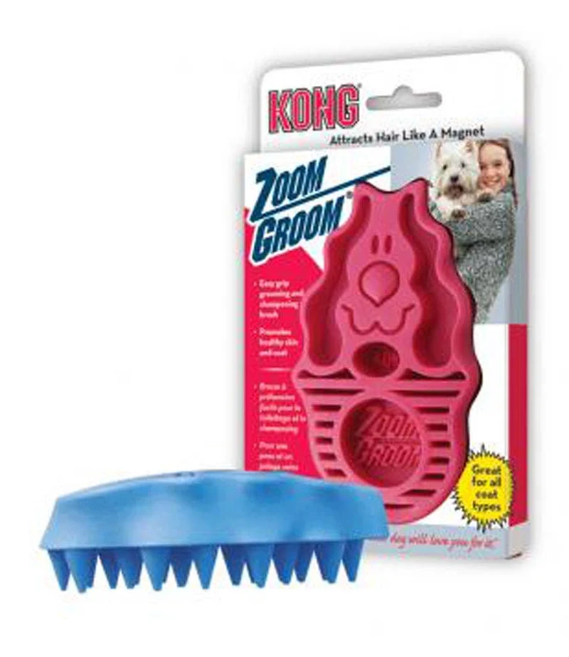 KONG Zoomgroom Rubber Dog Brush 1ea/LG