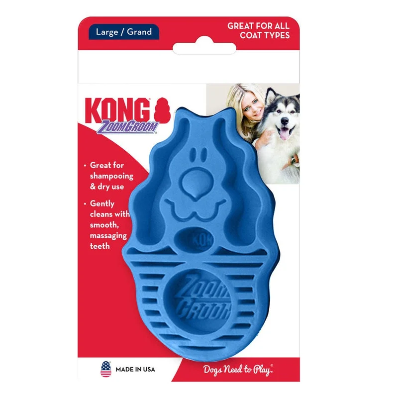 KONG Zoomgroom Rubber Dog Brush 1ea/LG