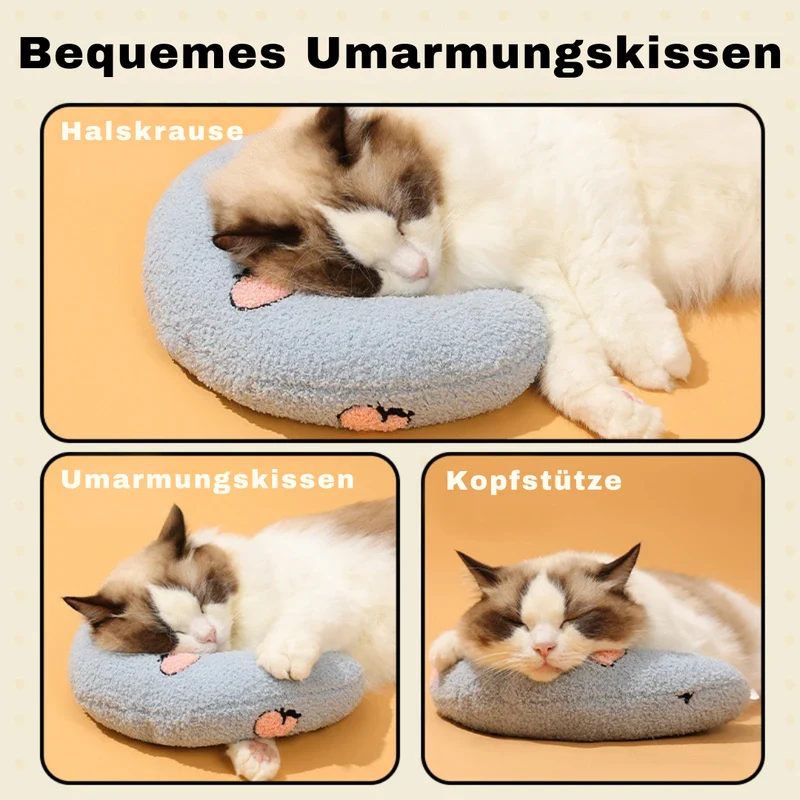 U-förmiges Haustierkissen mit Nackenstütze