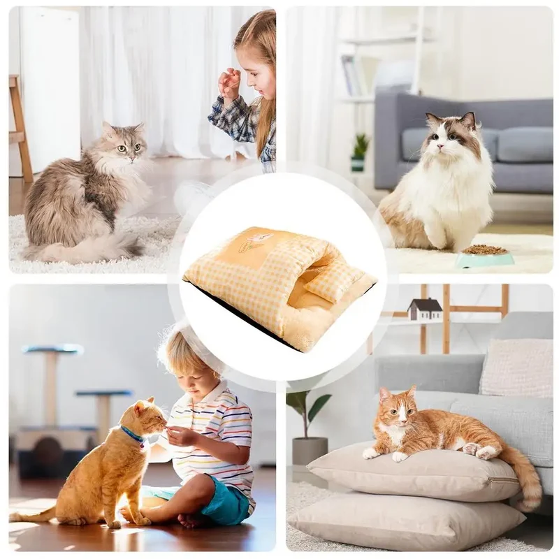 Warmer Katzen-Schlafsack als Höhle