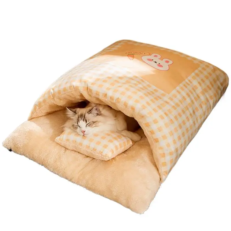 Warmer Katzen-Schlafsack als Höhle