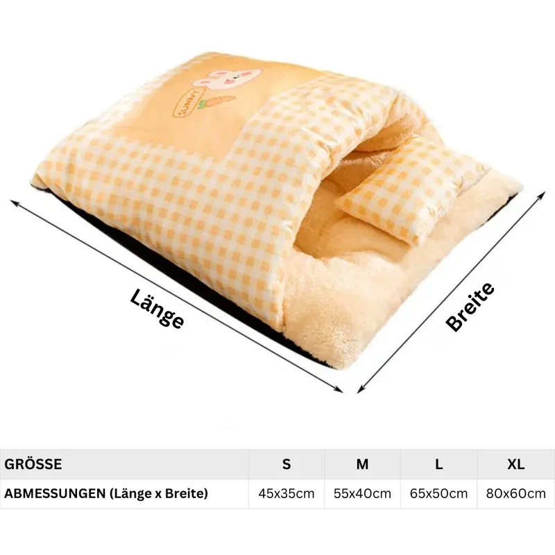 Warmer Katzen-Schlafsack als Höhle