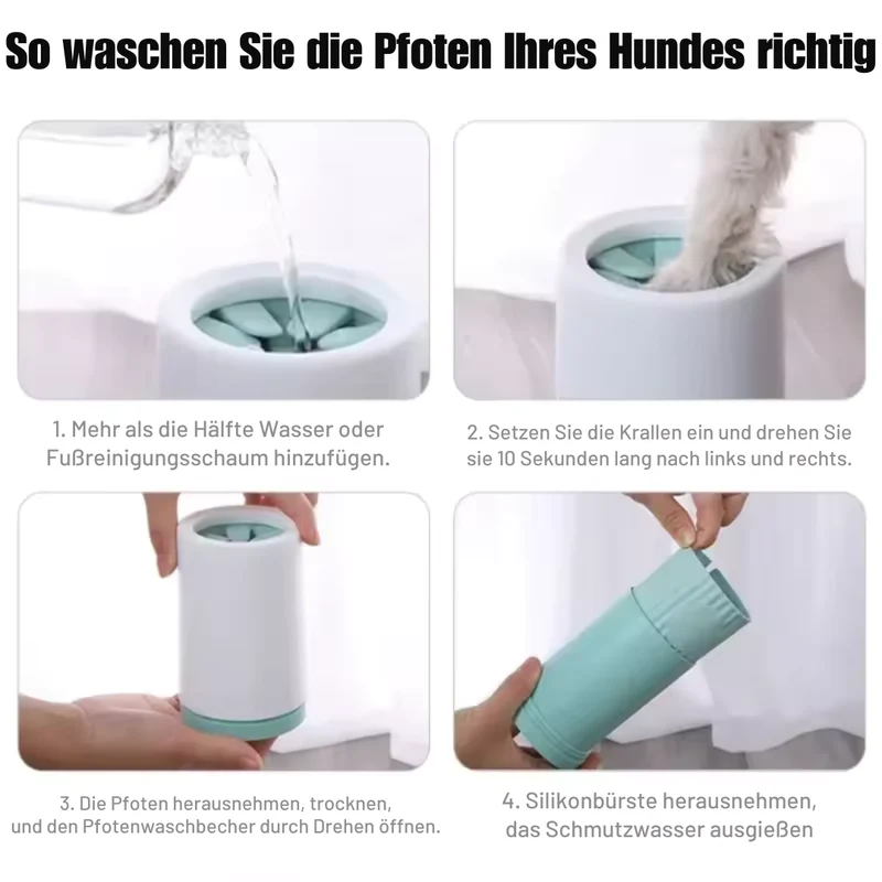 Pfotenreiniger mit weichen Silikonborsten