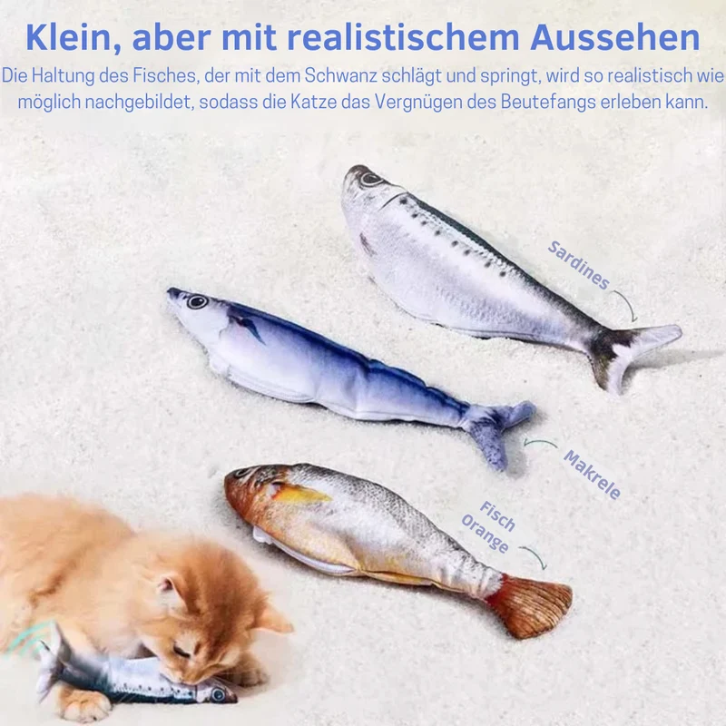 Realistisches Katzen Fischspielzeug mit Bewegun