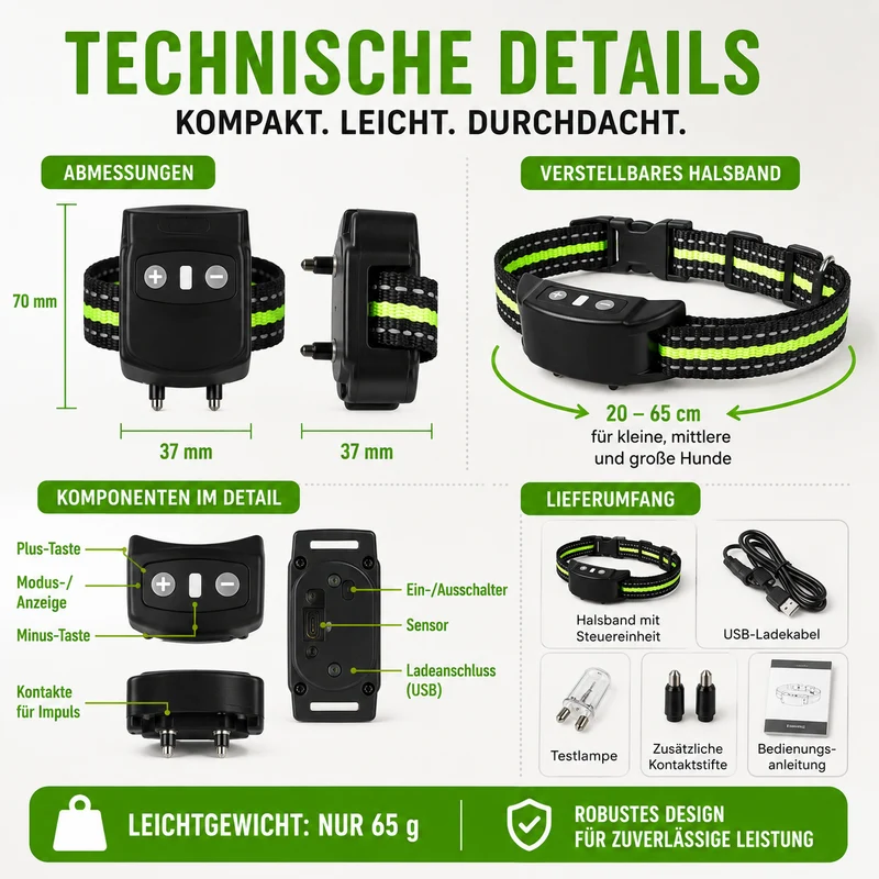Automatisches Anti-Bell-Halsband mit Ton & Impuls