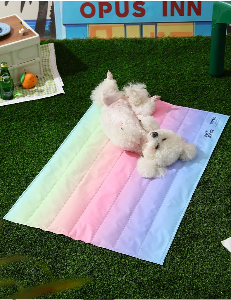 Regenbogen Kühlmatte für Hunde & Katzen faltbar