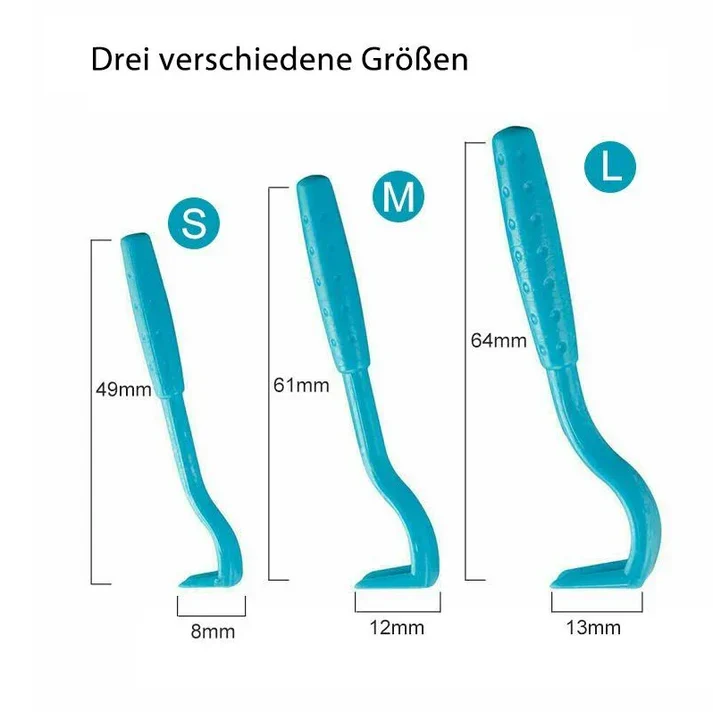 Zeckenentferner 3er Set mit V-Haken und Drehfunktion