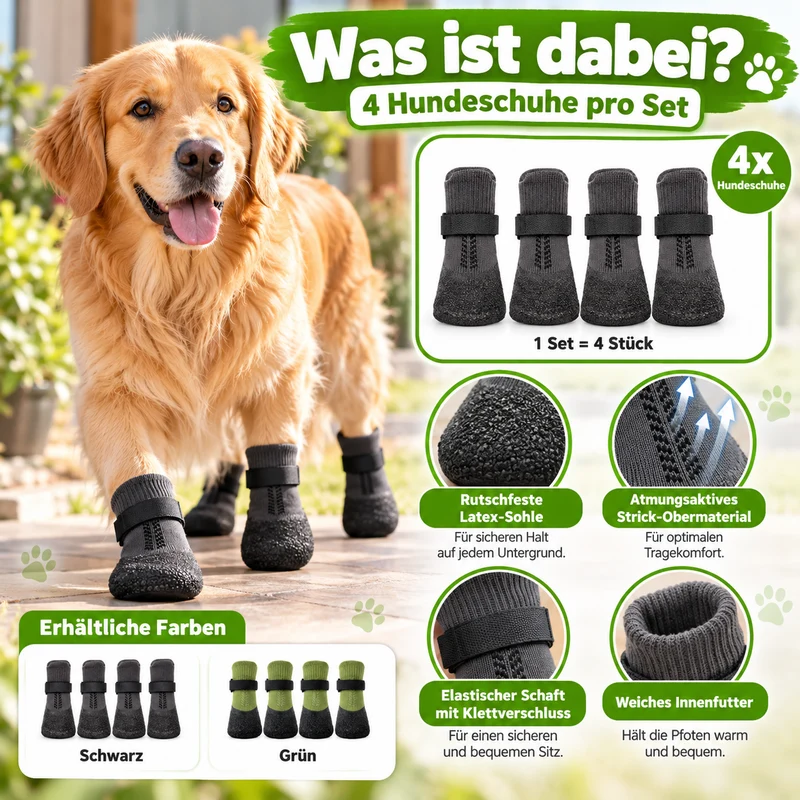 Hundeschuhe warm & atmungsaktiv ganzjährig