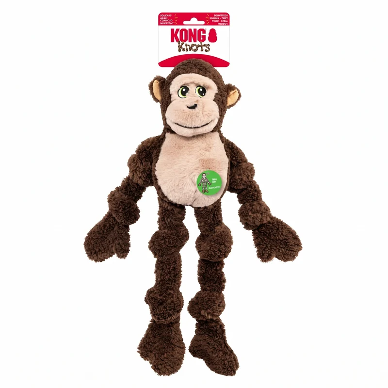 KONG Knots Monkey – Plüsch-Affe mit Knotenseil für Hunde