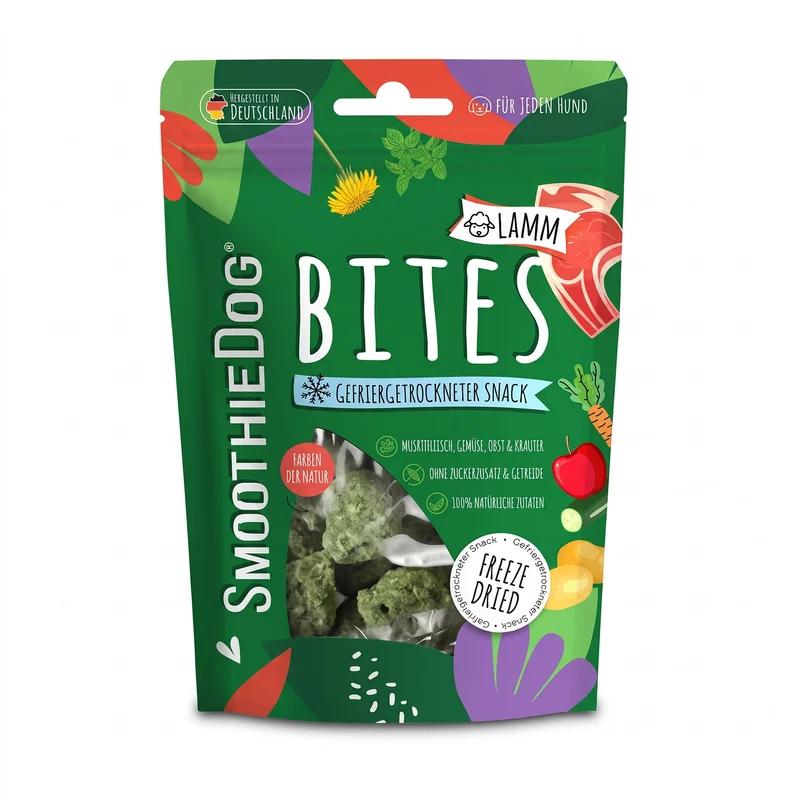 SmoothieDog Bites Lamm, gefriergetrocknete Hundesnacks 40 g