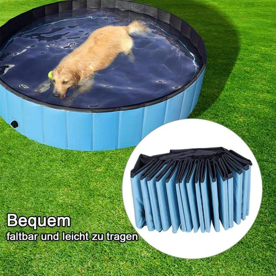 Faltbarer PVC Hundepool mit Abflussventil