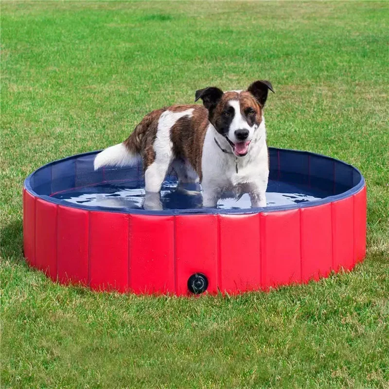 Faltbarer PVC Hundepool mit Abflussventil