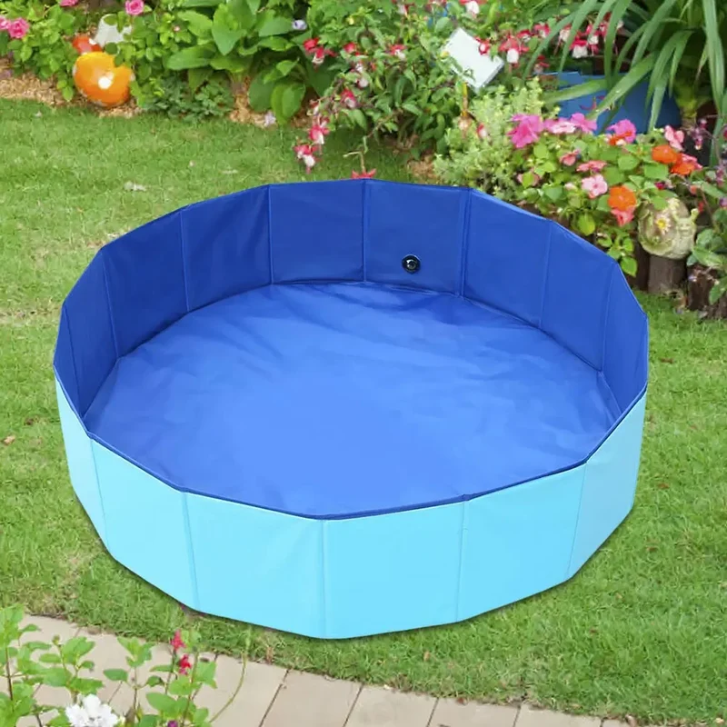 Faltbarer PVC Hundepool mit Abflussventil