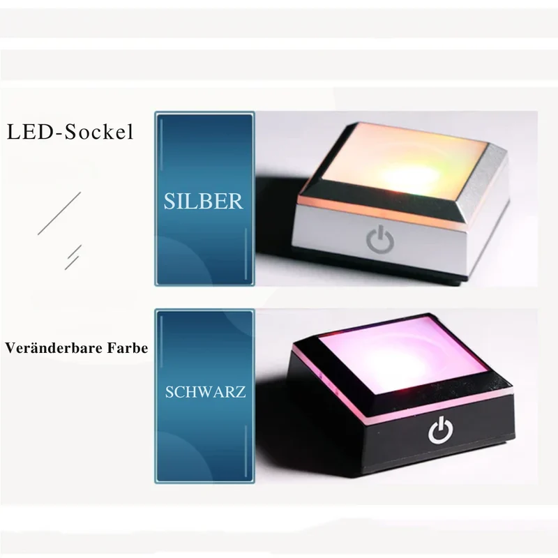 Personalisierte Kristallkugel mit Haustierfoto & LED-Sockel