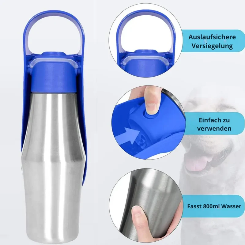 800-ml-Edelstahl-PET-Trinkflasche für unterwegs