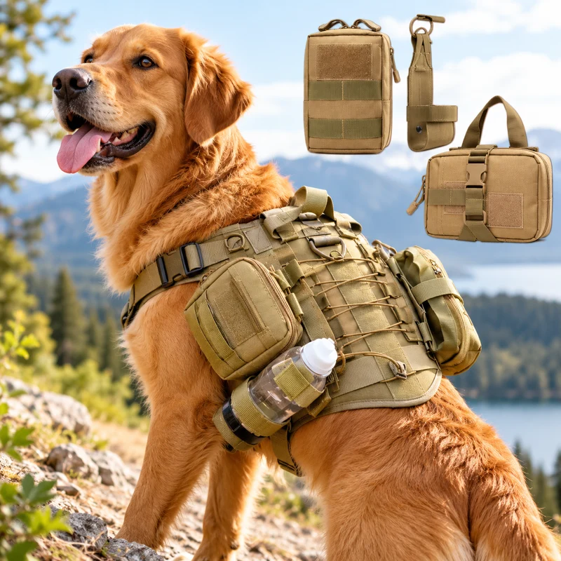 3-teiliges taktisches Hundetaschen-Set, verstellbar & robust
