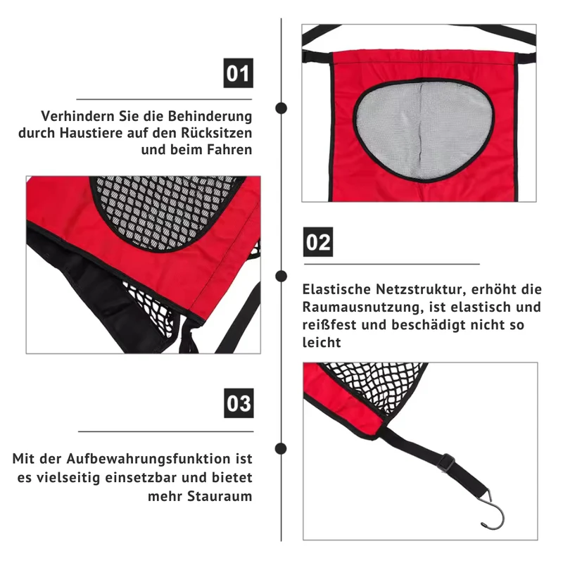 Auto-Trennnetz für Hunde mit Stauraum-Organizer