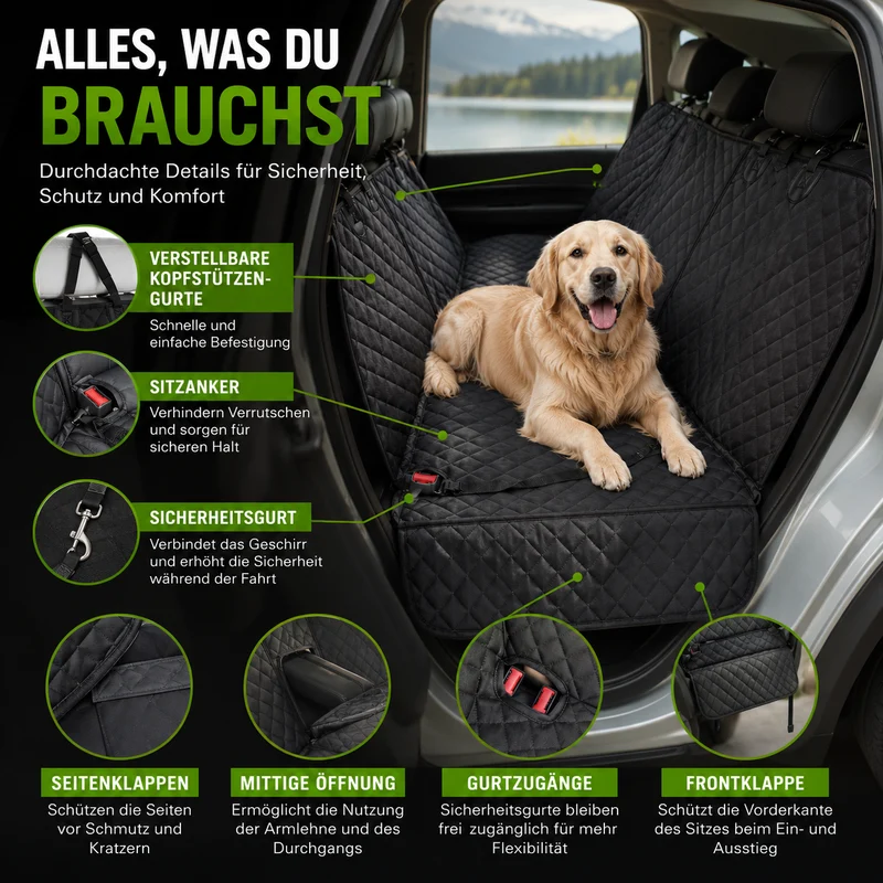 Wasserdichter Hunde Autositzbezug kratzfest