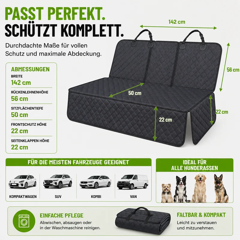 Wasserdichter Hunde Autositzbezug kratzfest