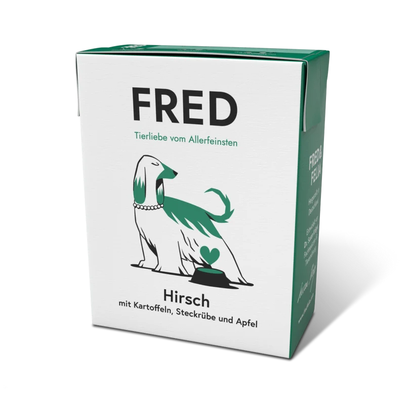 FRED Hirsch & Wildschwein mit Hirse und Steckrüben – Alleinfutter für ausgewachsene Hunde